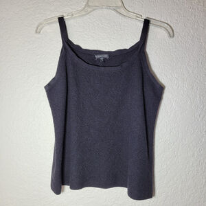 Eileen Fisher Women's Wool Textured Black Straps Top Size Medium Gently Used